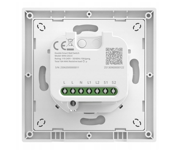 Sonoff 2-kan. Przełącznik ścienny MINI-2GS-E Matter - 1489921 - zdjęcie 3